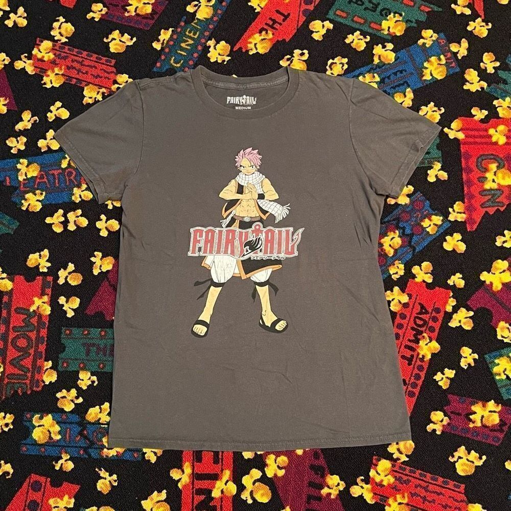 Fairy Tail Natasha Dragneel Grey Graphic Tee Shirt / Size M